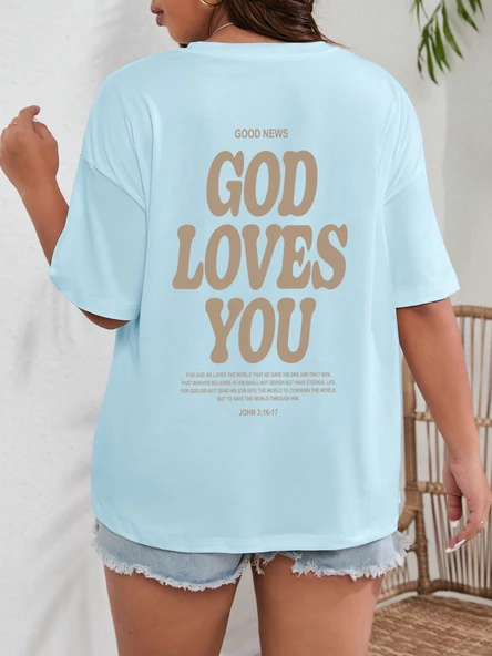 Good Loves You Baskılı Unisex Oversize Tshirt