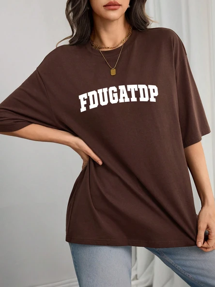 Unisex Fdugatp Baskılı Tasarım Tshirt