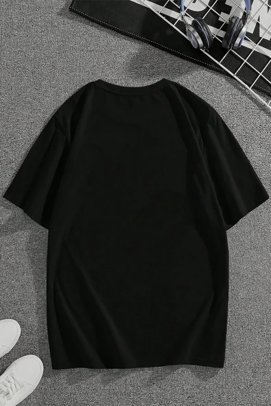 Birbirini Tamamlayan Baskılı Unisex Oversize Tshirt - Resim 2