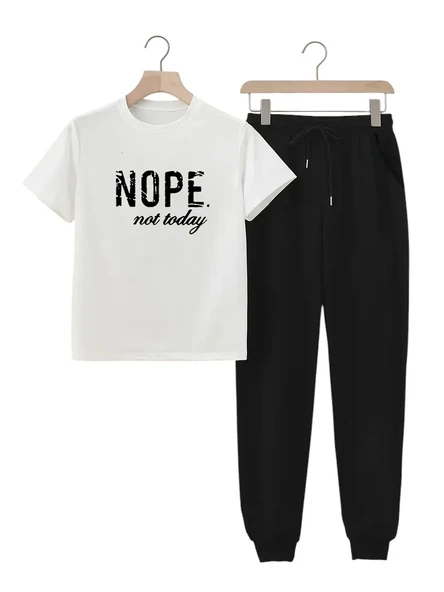 Unisex Nope Not Today Baskılı Eşofman Takımı ürün görseli 1
