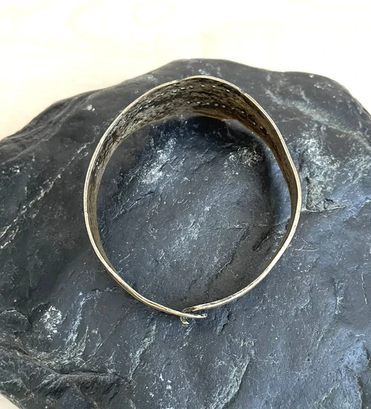 Antika El işi Otantik Bilezik Pirinç Bilezik Yel Bileziği - 4