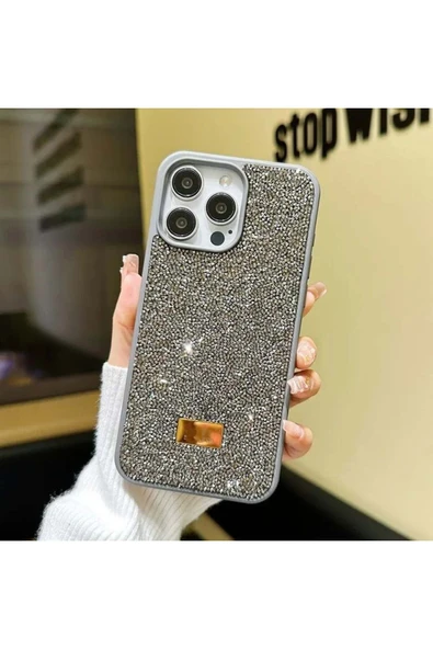 Iphone 16 Pro Max Uyumlu Lux Premium Taşlı Kılıf - 11