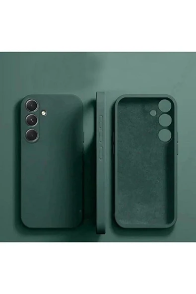 Samsung Galaxy A35 Uyumlu Kılıf Lansman Kadife İç Yüzeyli Yumuşak Soft Koruyucu Kapak Yeşil ürün görseli