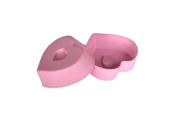 PinkRose Pembe 12 Li Mini Silikon Kalp Kek Kalıbı,muffin Kalıbı ,airfryer kabı 12 Adet - 2