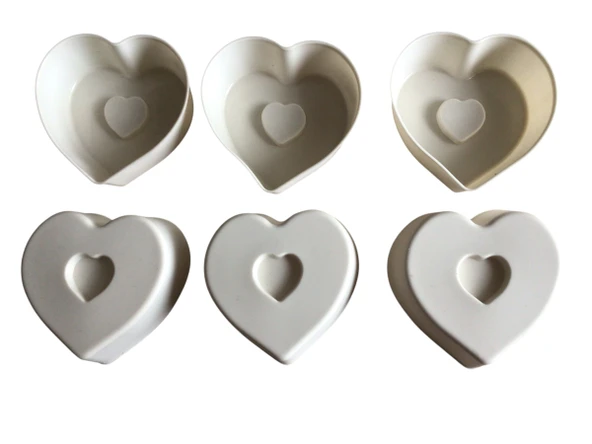 PinkRose Beyaz 12 Li Mini Silikon Kalp Kek Kalıbı,muffin Kalıbı ,airfryer kabı 12 Adet - 4