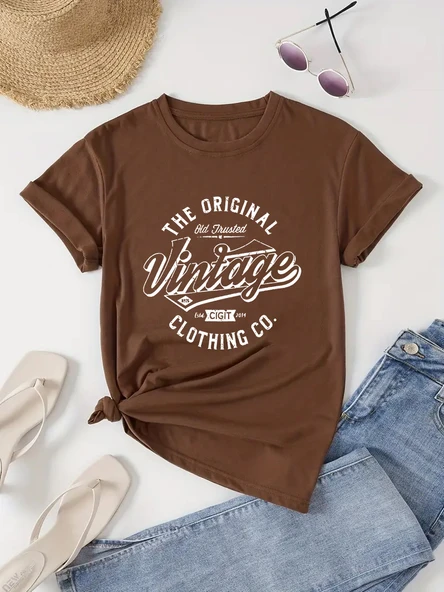 Unisex Vintage Baskılı Oversize Tshirt