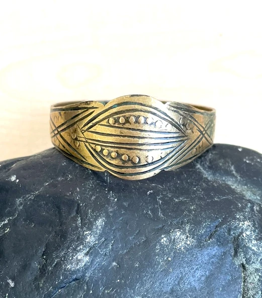 Antika El işi Otantik Bilezik Pirinç Bilezik Yel Bileziği