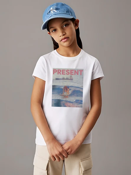 Çocuk YazılıKalp baskılı Pamuklu Tshirt ürün görseli 1