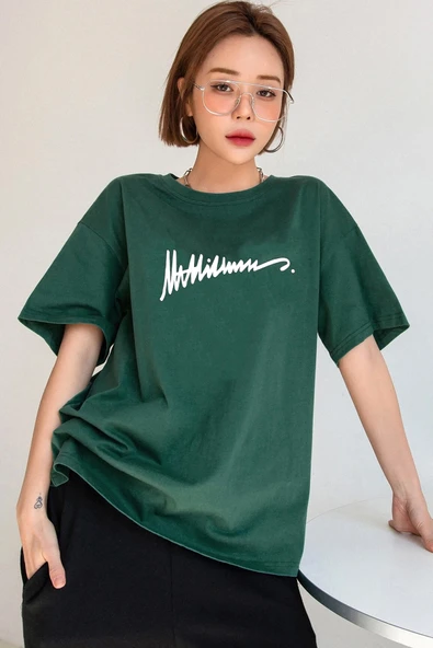 Unisex İmza Baskılı Tasarım Tshirt