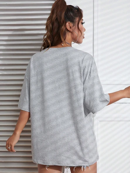 Unisex Paris Baskılı Oversize Tshirt - Resim 8