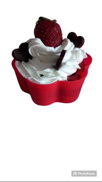 PinkRose Kırmızı 12 Li Silikon Mini Papatya Kek Kalıbı, Muffin Kalıbı 12 Adet - 3