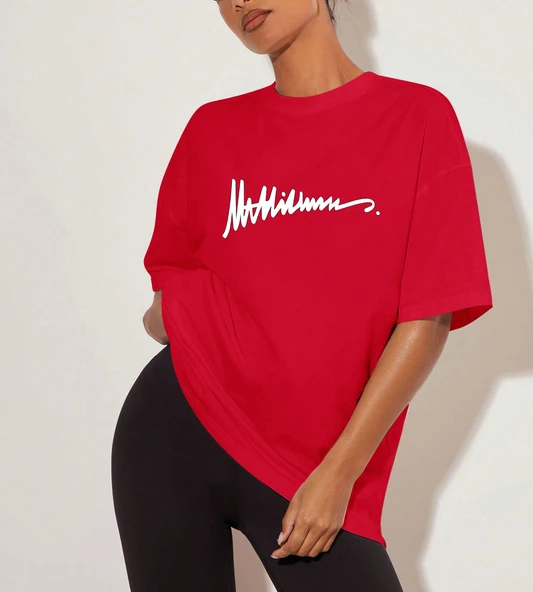 Unisex İmza Baskılı Tasarım Tshirt - 3