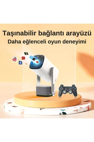 Şarjlı Projeksiyon | Kendinden Şarjlı Projeksiyon Cihazı | Şarjlı Mini Projeksiyon | Led Projektör - 4