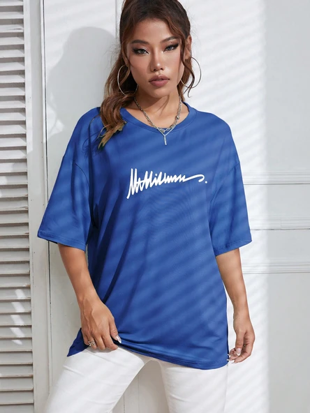 Unisex İmza Baskılı Tasarım Tshirt - 11