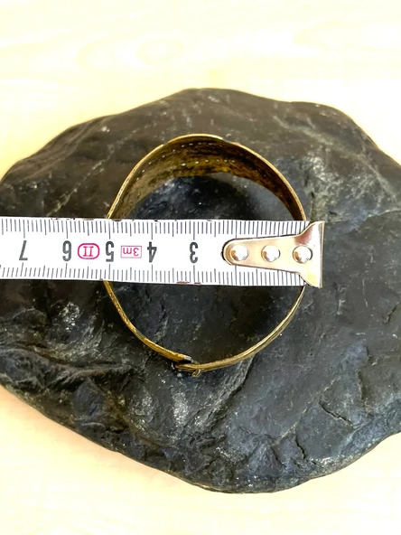 Antika El işi Otantik Bilezik Pirinç Bilezik Yel Bileziği - 3