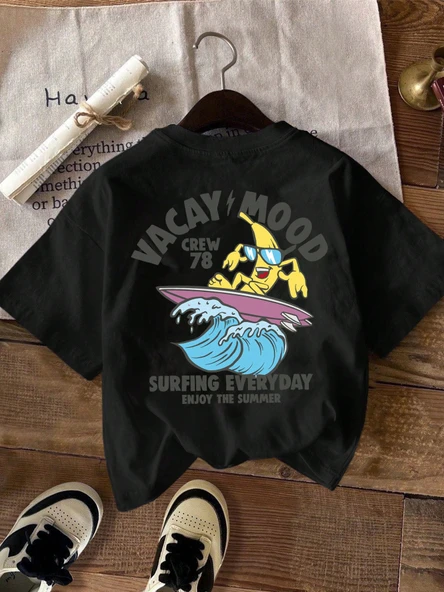 Unisex Vacay Mood Baskılı Tasarım Tshirt - 6