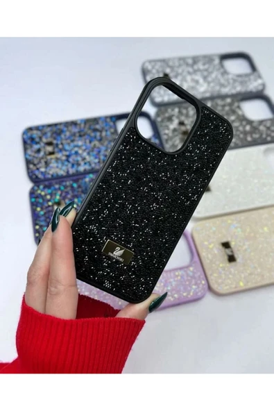 Iphone 16 Pro Max Uyumlu Lux Premium Taşlı Kılıf - 2