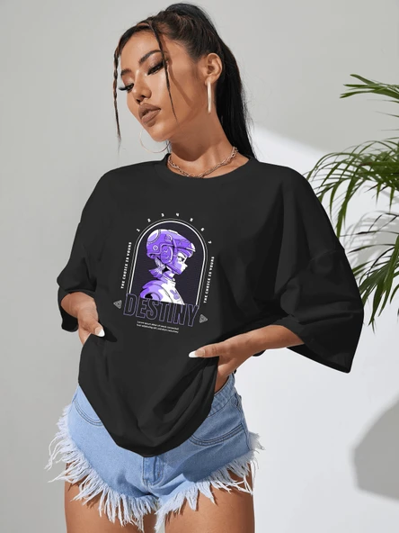 Unisex Destiny Kız Tasarım Basklı Tshirt - Resim 10