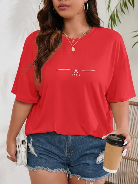 Unisex Paris Baskılı Oversize Tshirt - Resim 9