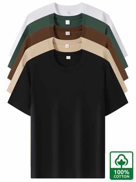 Unisex Basic Model 5'll Tshirt - Resim 2