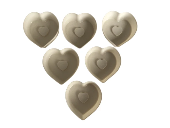 PinkRose Beyaz 12 Li Mini Silikon Kalp Kek Kalıbı,muffin Kalıbı ,airfryer kabı 12 Adet