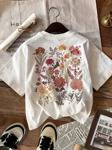 Flovers Baskılı Tasarım Tshirt - Resim 5