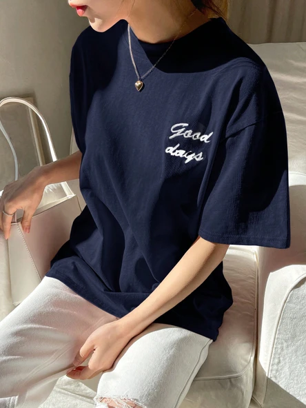 Unisex Good Days Baskılı Tasarım Tshirt - Resim 7