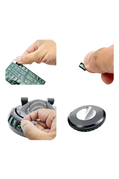 360° Dönebilen Yapışkanlı Numaratörlü Araç Telefon Tutucu Masaüstü Telefon Standı - 5