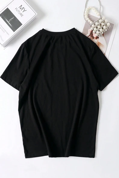 Birbirini Tamamlayan Baskılı Unisex Oversize Tshirt - Resim 4