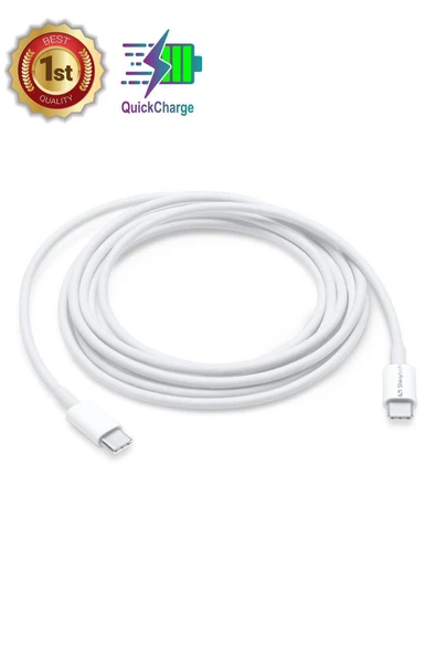 Apple Iphone 15 16 Uyumlu Şarj Kablosu Usb-c To Usb-c Type-c (1M) Beyaz - 4