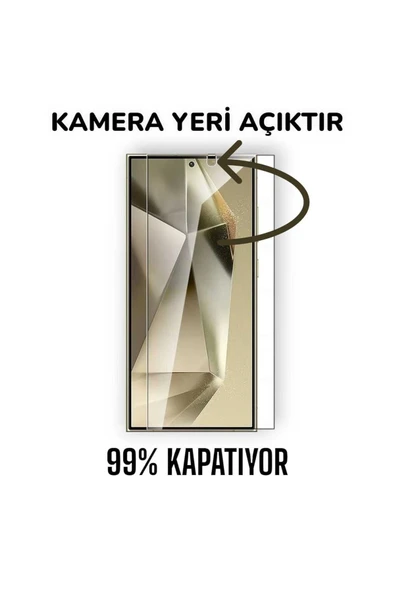 Samsung Galaxy S24 Ultra İle Uyumlu Nano Mat Parmak İzi Bırakamayn Esnek Cam Ekran Koruyucu - Resim 3