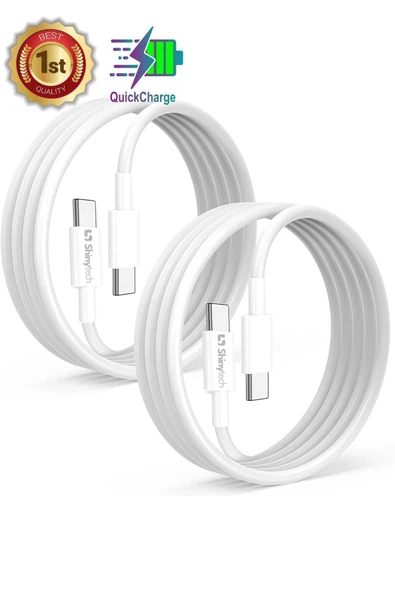 Apple Iphone 15 16 Uyumlu Şarj Kablosu Usb-c To Usb-c Type-c (1M) Beyaz - 5