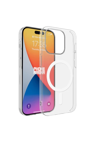 Apple iPhone 15 Pro Max Uyumlu Kılıf Magsafe Destekli Şeffaf Kamera Çerçeveli Kapak Case