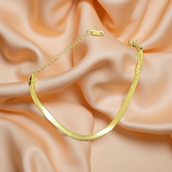 Gold Renk Antialerjik 316L Şık ve Trend İtalyan Model Çelik Kadın Bileklik ürün görseli 1