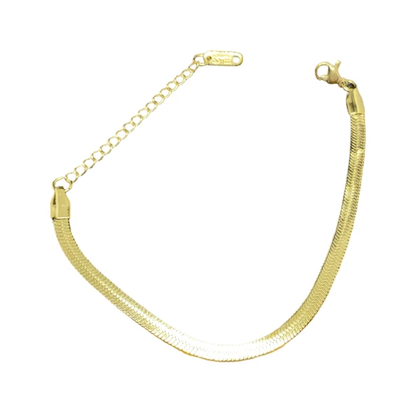 Gold Renk Antialerjik 316L Şık ve Trend İtalyan Model Çelik Kadın Bileklik - Resim 2