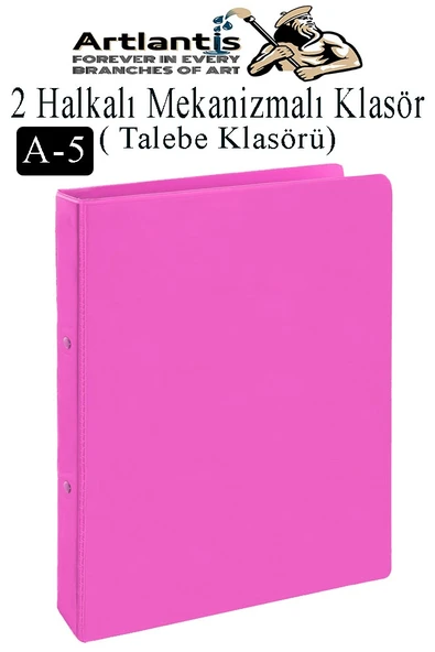 2 Halkalı Klasör 1 Adet A5 PVC Öğrenci ve Ofis Tipi Evrak Sunum Klasörü İç Cepli Otomatik Mekanizmalı Büro Okul Arşivle - 5