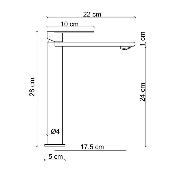 FONTANA YÜKSEK LAVABO BATARYASI (MAT FÜME) FJ-SS1027 - 2