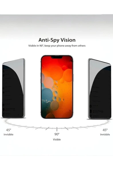 Iphone 15 Pro Max Uyumlu Tam Ekran Privacy Hayalet Ekran Koruyucu - Resim 2