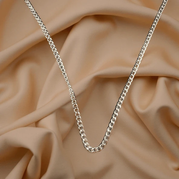 Erkek & Kadın İçin Unisex Gümüş Renk 316L Antialerjik Çelik 50 cm Zincir Günlük ve Özel Kombinler ürün görseli 1