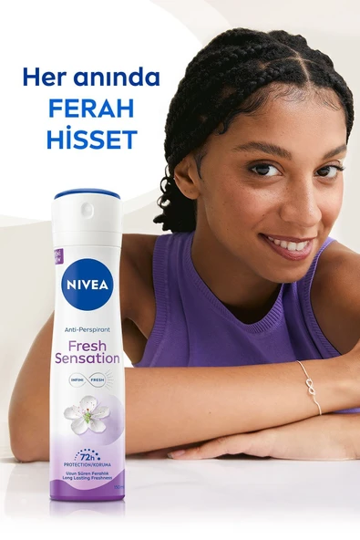 NIVEA Fresh Sensation Kadın Sprey Deodorant 150 Ml,72 Saat Anti-perspirant Koruma,uzun Süren Ferahlı - 6