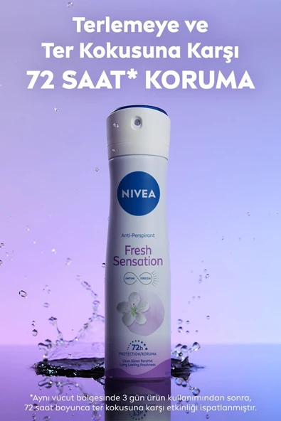 NIVEA Fresh Sensation Kadın Sprey Deodorant 150 Ml,72 Saat Anti-perspirant Koruma,uzun Süren Ferahlı - 4