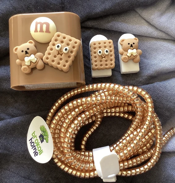 Brokoli Home iPhone 18W/20W Uyumlu Şarj Kılıfı, Şarj Örme Aparatı, Kablo Koruyucu Aparatı,Bisküvi - 2