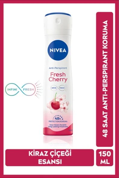 Nivea Anti-Perspirant Fresh Cherry 150 ml 3 Adet Deo Sprey