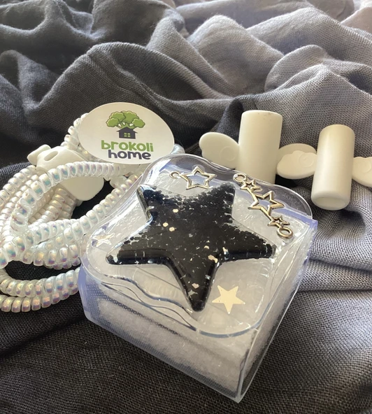 Brokoli Home iPhone 18W/20W Uyumlu Şarj Kılıfı, Şarj Örme Aparatı, Kablo Koruyucu Aparatı,Yıldız