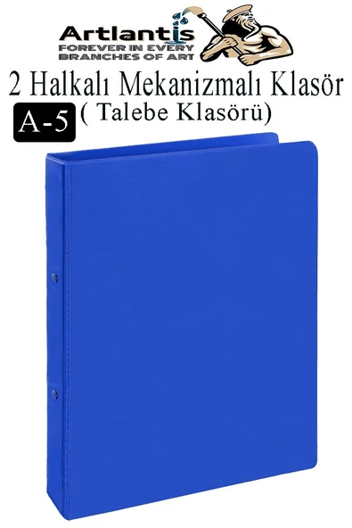 2 Halkalı Klasör 1 Adet A5 PVC Öğrenci ve Ofis Tipi Evrak Sunum Klasörü İç Cepli Otomatik Mekanizmalı Büro Okul Arşivle - 3