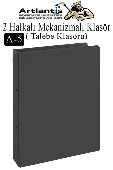 2 Halkalı Klasör 1 Adet A5 PVC Öğrenci ve Ofis Tipi Evrak Sunum Klasörü İç Cepli Otomatik Mekanizmalı Büro Okul Arşivle - 6