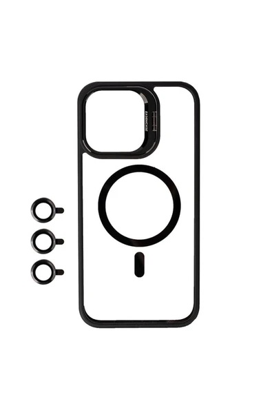 iPhone 15 Pro Max Uyumlu Kılıf Case, Lens Koruyuculu Mıknatıslı Magsafe Wireless Şarj Destekli Kapak ürün görseli