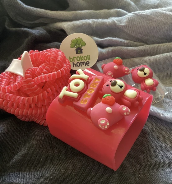 Brokoli Home iPhone 18W/20W Toy Desenli Uyumlu Şarj Kılıfı, Şarj Kablosu Örme Aparatı, Kablo Koruyucu Aparatı,k - 2