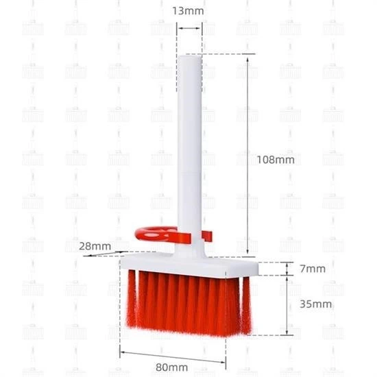Çok Amaçlı Kırmızı Hassas Fırça Başlıklı  Bilgisayar Laptop Temizleme Fırçası - 6