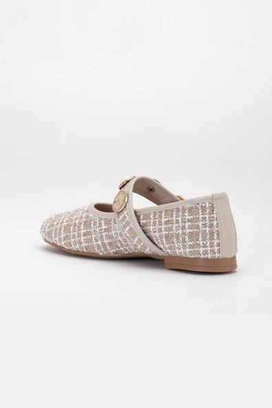 Kadın Babet Bej Triko İnci Baretli - Resim 5